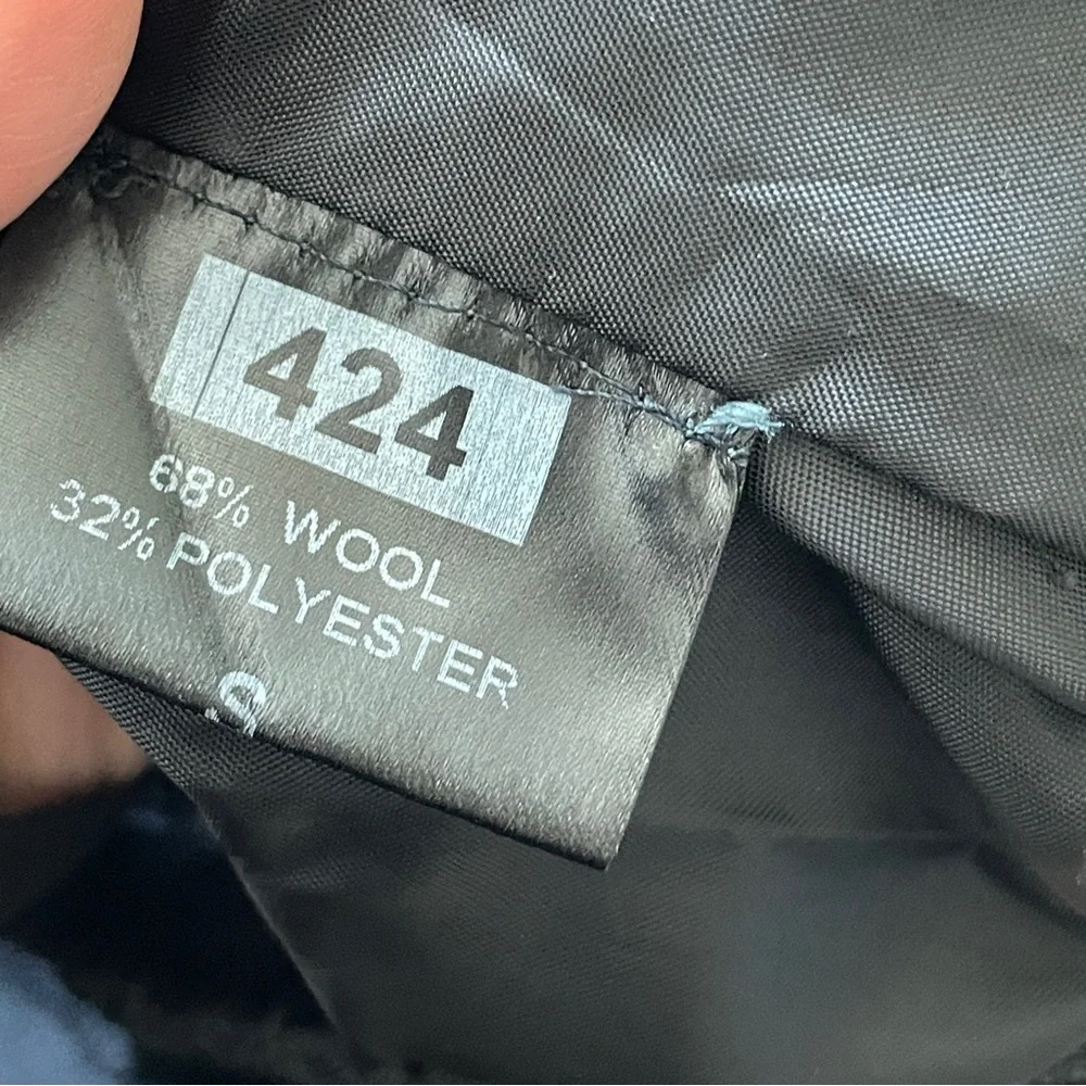 424 Wool Pants baggy layered mens Black (small) streetwear hype lounge casual
